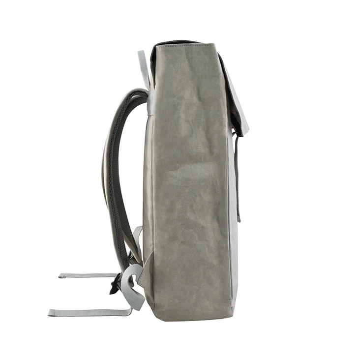 Gray Washable Kraft Paper School Backpack
