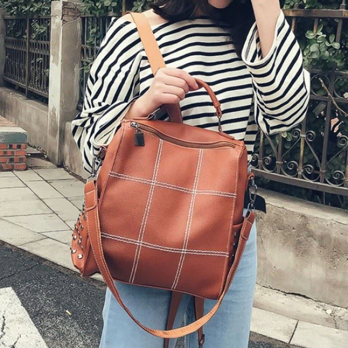 Pu Leather Backpack Women