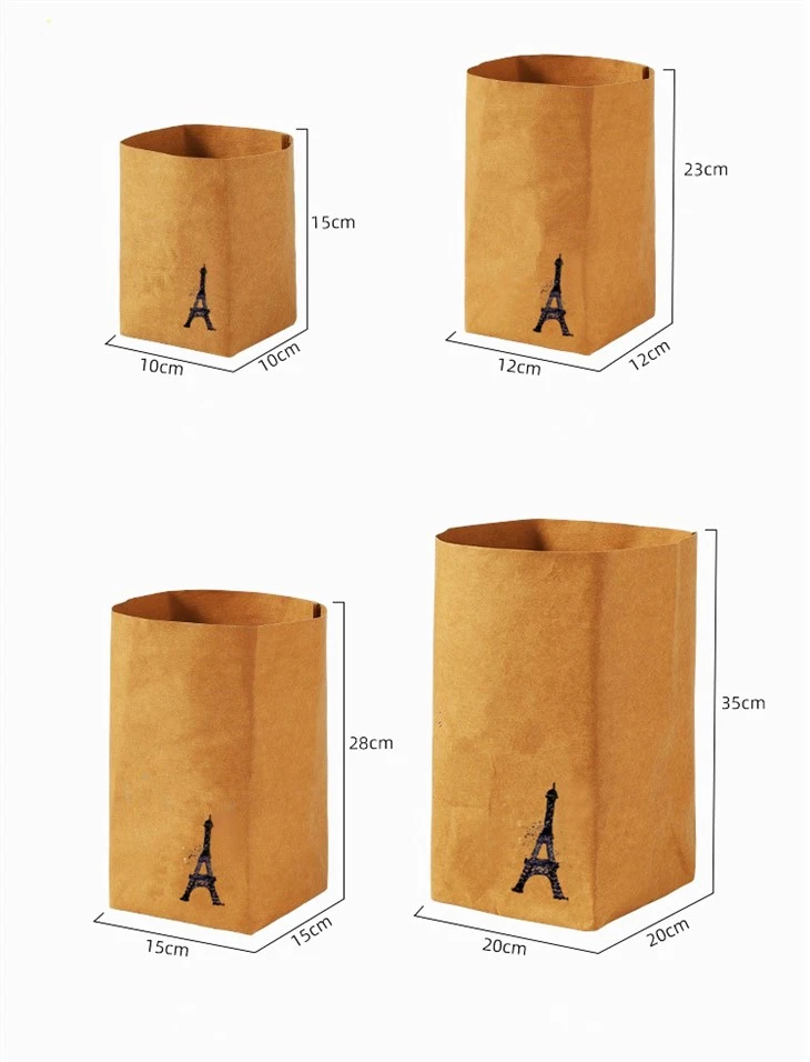 Sustainable Small Washable Kraft Paper Storage Bag