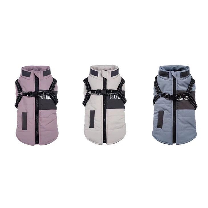 Luxury Dog Winter Jacket With Harness Coat Supplier