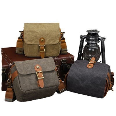 Custom Vintage Kanva Leather Kamera Messenger Bag